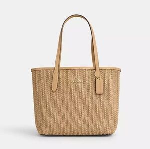 Coach...Mini City Tote Bag (Straw only)